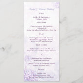 Lavender Hydrangeas Long Vertical Wedding Menu (Voorkant)