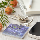 Lavender Hydrangeas paarse florale beste tante ooi Sleutelhanger (Voorkant Rechts)