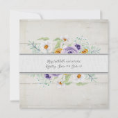 Lavender in Amber Roos Floral Wood Baby shower Gir Kaart (Achterkant)