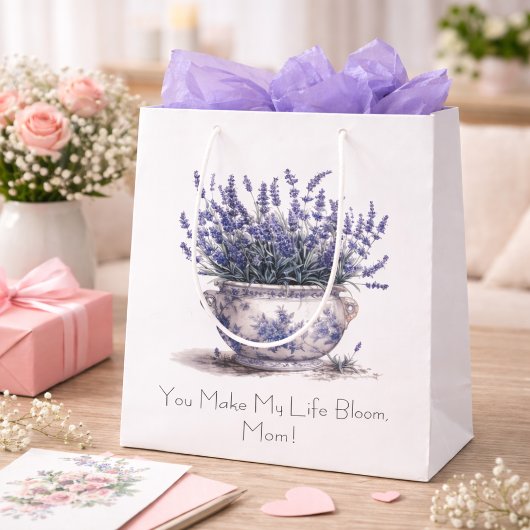 Lavender in Delft Blue, customizable  Medium Cadeauzakje