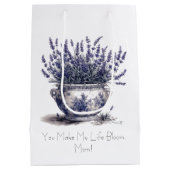 Lavender in Delft Blue, customizable  Medium Cadeauzakje (Achterkant)