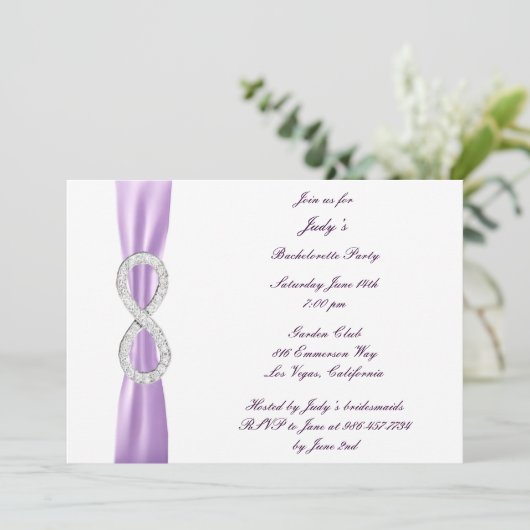 Lavender Infinity Bachelorette Party Invitation (Debout devant)