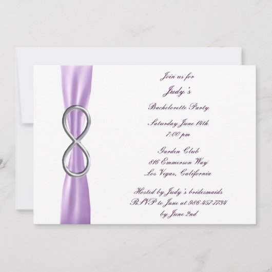 Lavender Infinity Bachelorette Party Invitation (Devant)