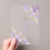 lavender ink Table Number 1 Acryl Uitnodigingen (Insitu (Draagbaar))