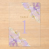lavender ink Table Number 1 Acryl Uitnodigingen (Voorkant)