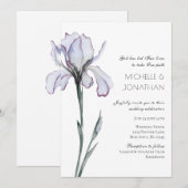 Lavender Iris Modern Floral Christelijk Wedding Kaart (Voorkant / Achterkant)