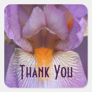 Lavender Iris Petal Flower Hartelijk dank Vierkante Sticker