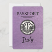 Lavender Italie Faire-part de mariage de passeport (Dos)