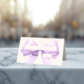 Lavender Ivory bow Place Cards Elegant Folded