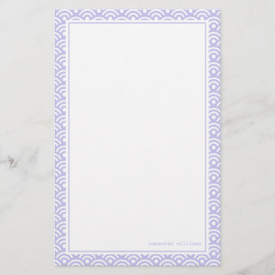 Lavender Japans Seigaiha Pattern Briefpapier