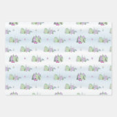 Lavender Kerstdorp Inpakpapier Vel (Voorkant)