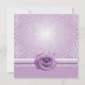 Lavender Lace Damask Beauté Rose douche Invitation (Dos)