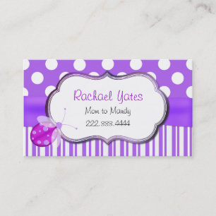 Lavender Ladybug MMammie Play Date Card Contactkaartje