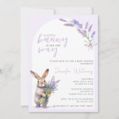 Lavender lapin Pâques petite fille invitation douc (Devant)