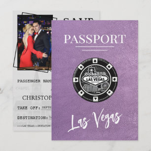 Lavender Las Vegas Passport Bewaar de datum Save The Date