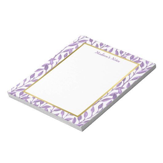 Lavender Leaves | Gepersonaliseerd Notitieblok (Gedraaid)