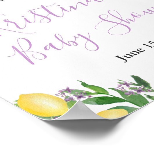 Lavender Lemons Citrus Affiche de bienvenue douche (Coin)