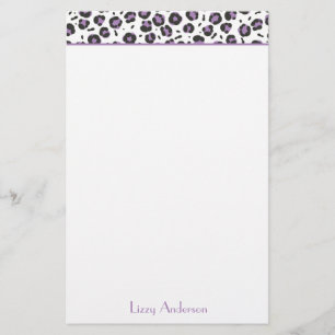 Lavender Leopard Print Personeelsformatie Briefpapier