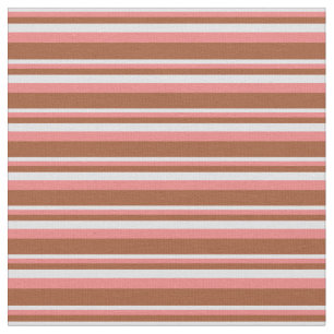 Lavender, Light Coral en Sienna Stripes Pattern Stof