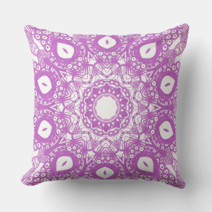 Lavender Light Paarse Kaleidoscope Mandala Kussens