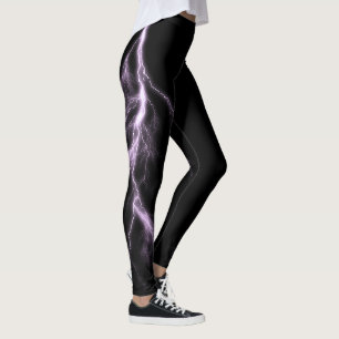 Lavender Lightning Strikes Spandex-Leggings Leggings