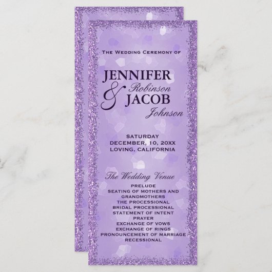 Lavender Lights Trouwprogramma Programma (Voorkant / Achterkant)