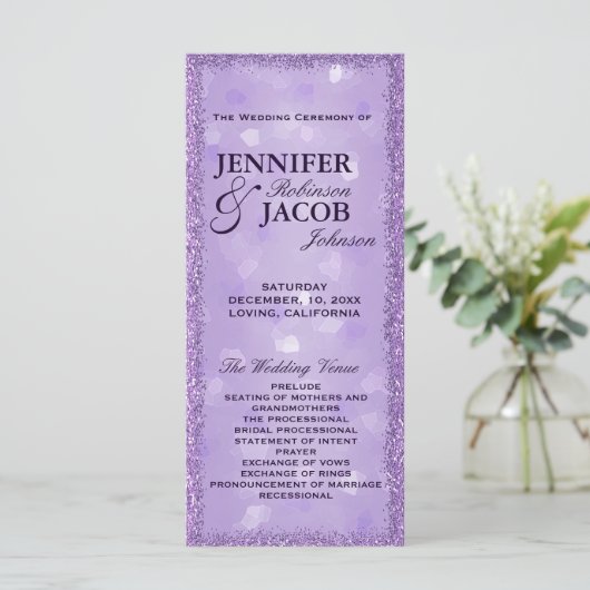 Lavender Lights Trouwprogramma Programma (Staand voorkant)