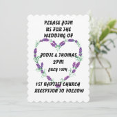 LAVENDER LIJST HEART WEDDING INVITATIONS CUSTOM KAART (Staand voorkant)