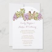 Lavender Lila Love Bird Wedding Kaart (Voorkant)
