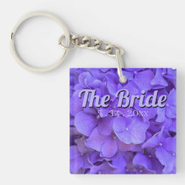 Lavender lila paars Hydrangeas bloemen de Bride Sleutelhanger