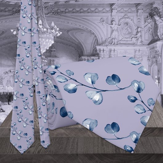 Lavender Lila Paarse marine Eucalyptus Weddenschap Stropdas