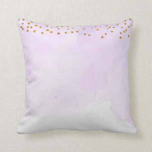 Lavender Lila Paarse Waterverf Gold Glitter Kussen