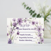 Lavender & Lilac Floral Arch RSVP Kaartje (Staand voorkant)