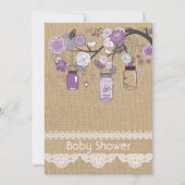 Lavender Lilac Mason Jar Baby shower Invitation (Devant)