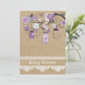 Lavender Lilac Mason Jar Baby shower Invitation (Debout devant)