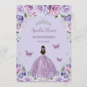 Lavender Lilac Violet Rose Floral Quinceanera Menu (Dos)