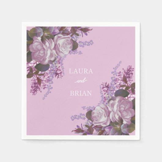 Lavender, Lilacs en Rozen, bruiloft Servet (Voorkant)