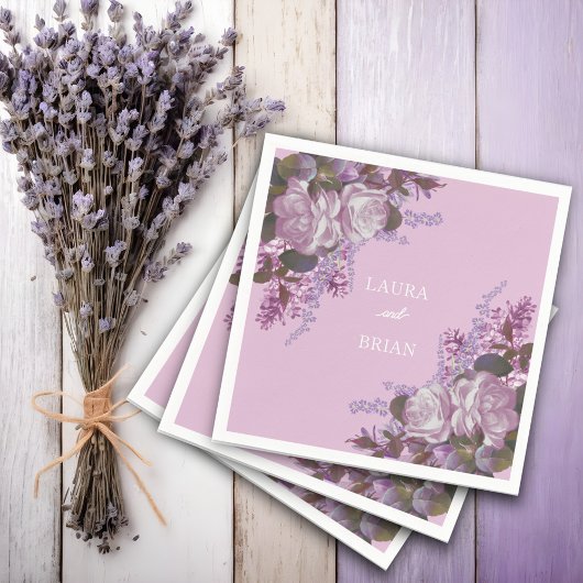 Lavender, Lilacs en Rozen, bruiloft Servet