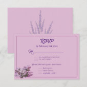 Lavender, Lilacs, Rozen, bruiloft RSVP Kaart (Voorkant / Achterkant)