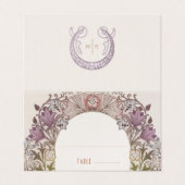 Lavender Lily Name Cards Wedding Table Vintage (Outside Unfolded)