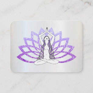 *~* Lavender Lotus Yoga Woman Healing Energy  Visitekaartje