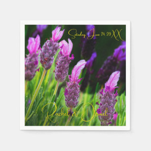 Lavender, Love & Devotion Yellow, bruiloft Napkins Servet