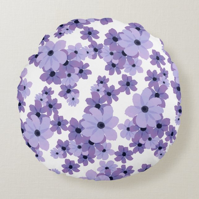 Lavender Love Round Coussin (Devant)