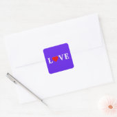 Lavender LOVE Vierkante Sticker (Envelop)