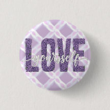 Lavender “Love Yourself” Floral Text Design