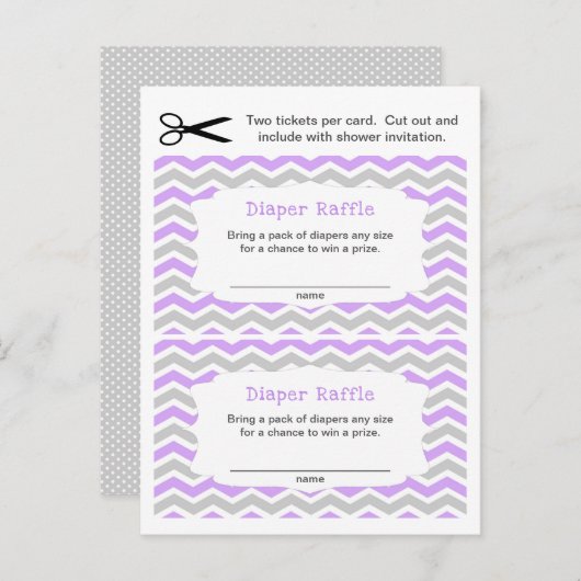 Lavender Luier Raffel loten, kleine hoeveelheid Uitnodiging Briefkaart (Voorkant / Achterkant)