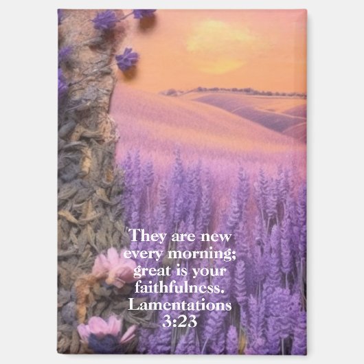 Lavender Magnet Lamentations 3:23 Magneet (Voorkant)