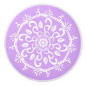 Lavender Mandala Keramische Knop (Voorkant)