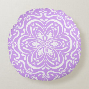 Lavender Mandala Rond Kussen