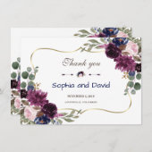 Lavender Marine or Floral Florom Mariage Merci (Devant / Derrière)